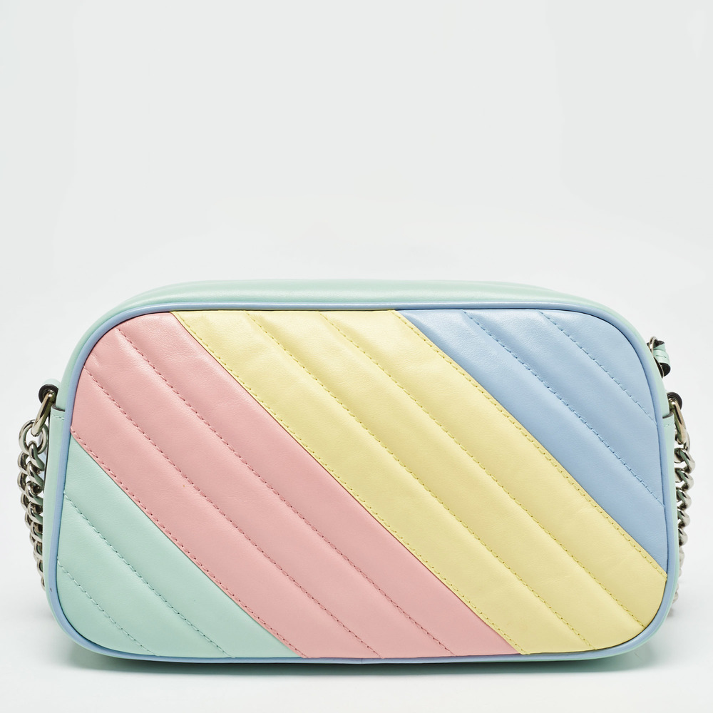 GUCCI Multicolor Matelasse Leather Small GG Marmont Shoulder Bag - Picture 4 of 8